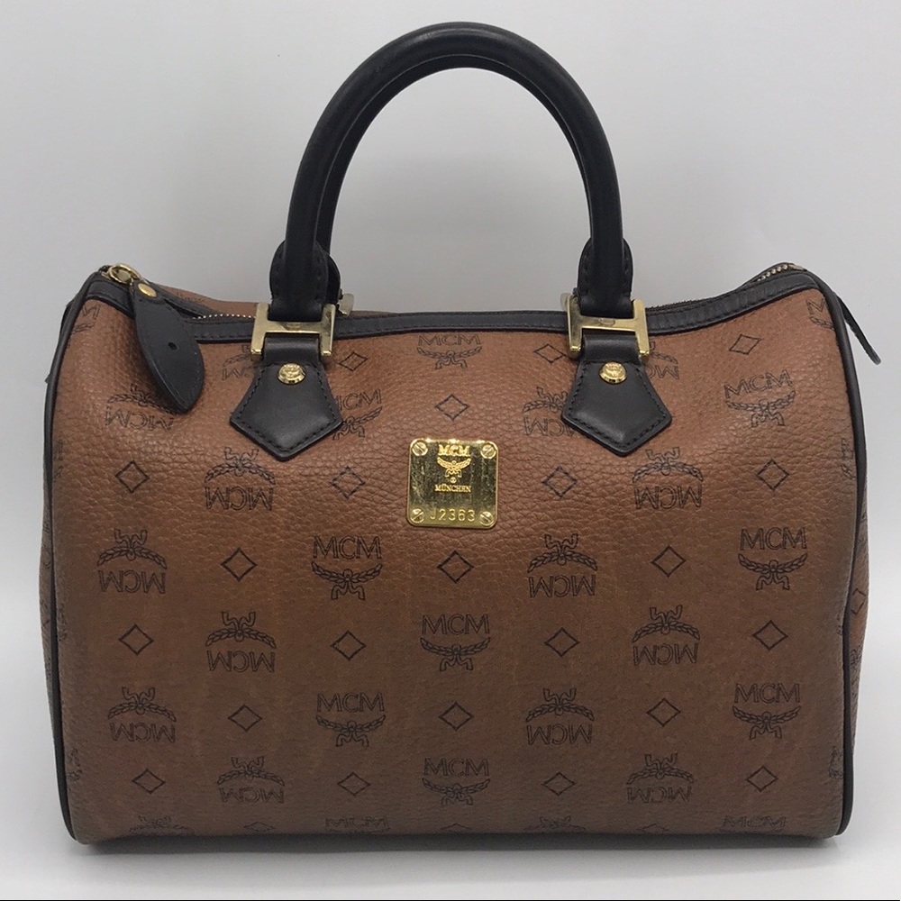 Authentic MCM Brown Boston Speedy Bag